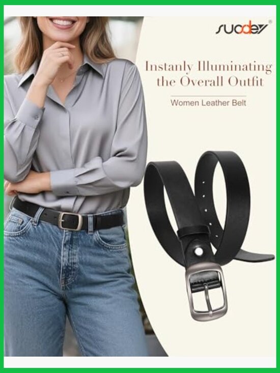 Premium Leather Waist Belt with Buckle, 1.3\